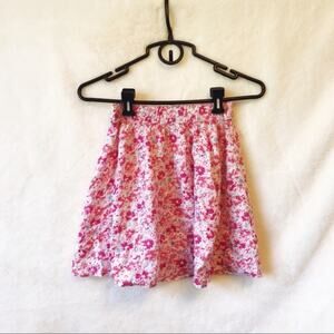 Hollister White & Pink Flower Circle Skirt